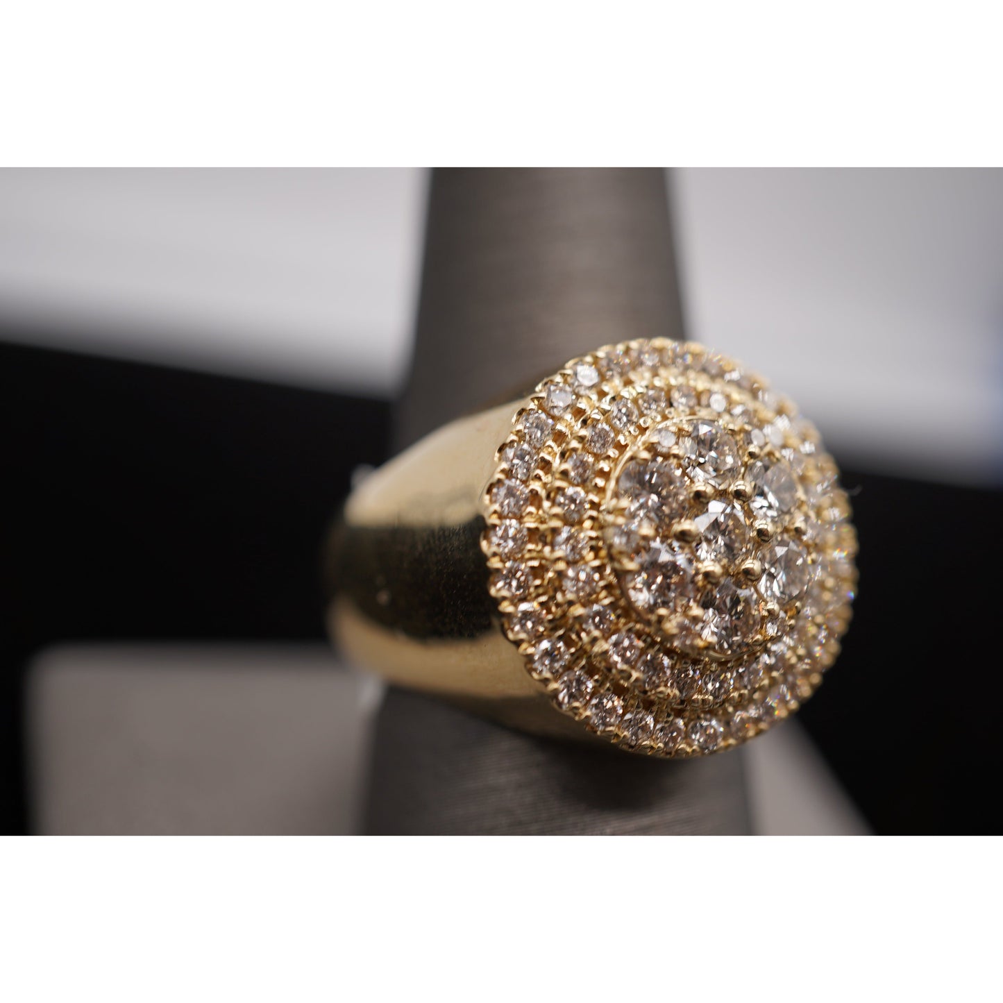 14k Diamond Layered Circle Ring