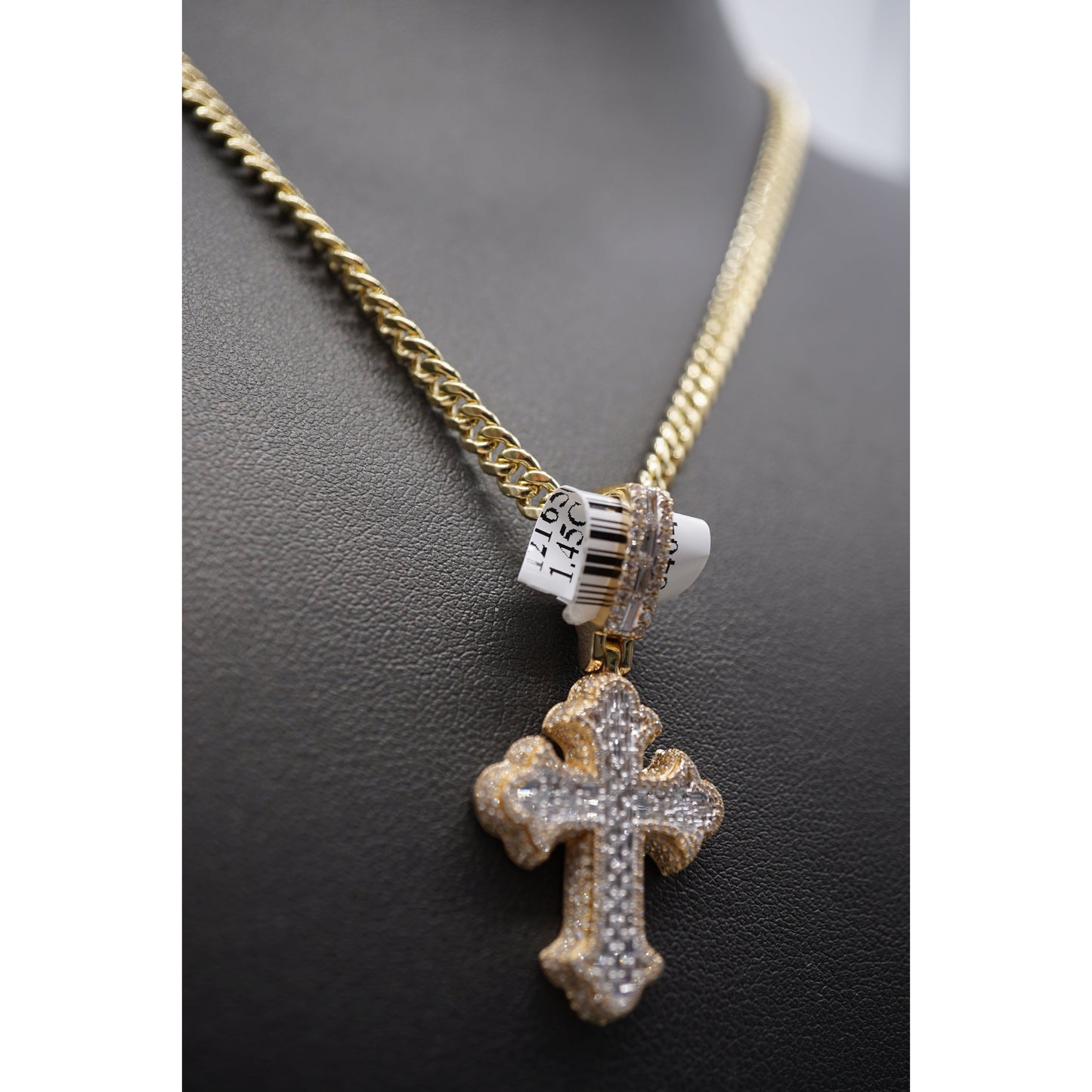 14k Diamond Cross w/ Chain