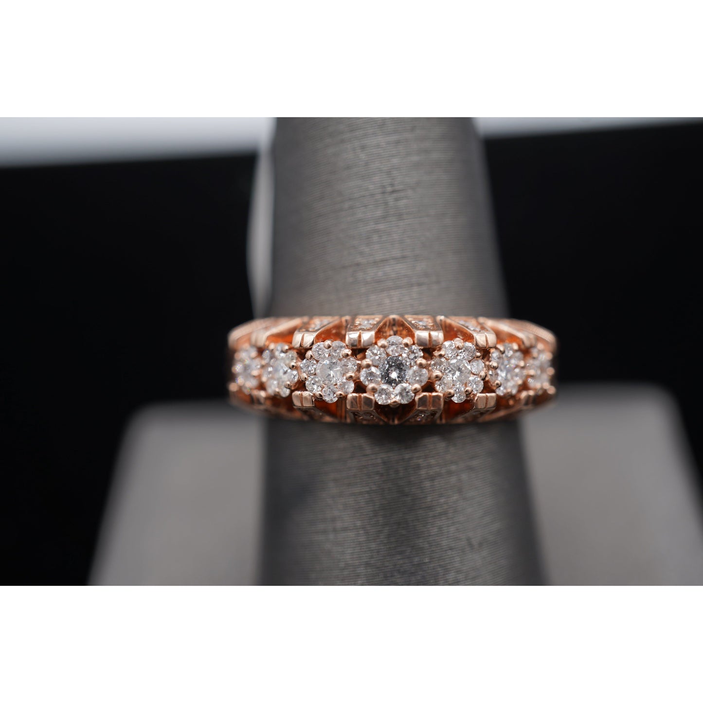 14k Rose Gold 7 Diamond Ring