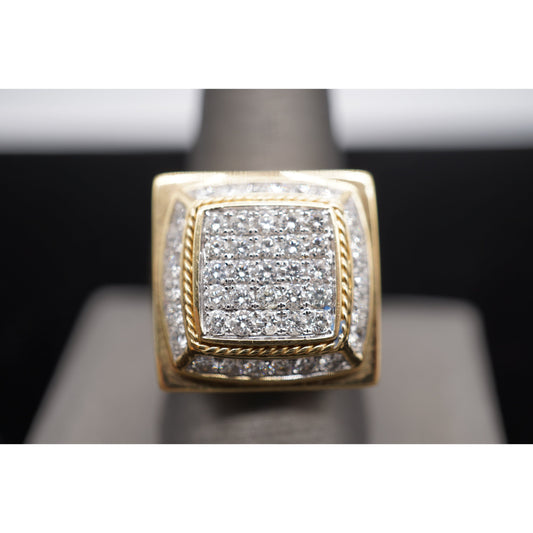 14k Diamond Square Ring