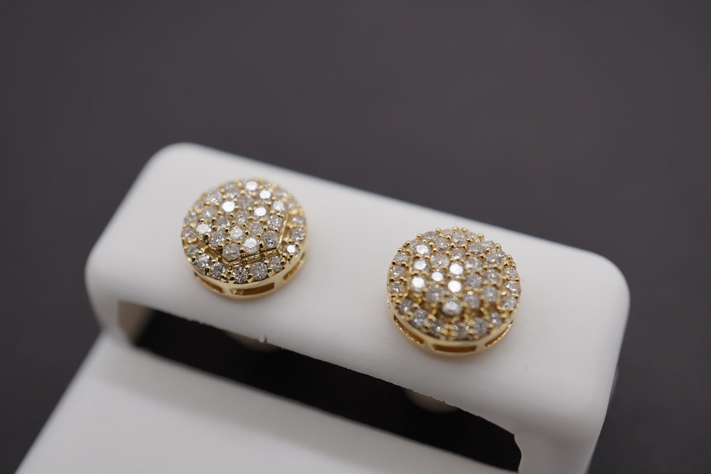 14k Diamond Circle Earrings