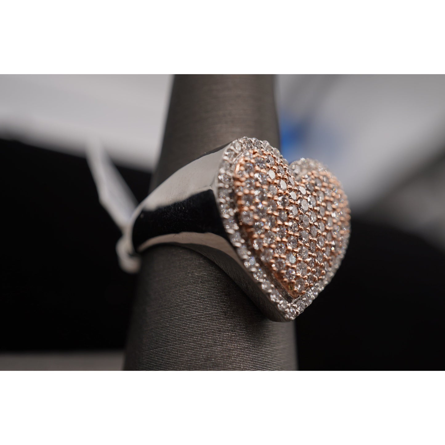 14k Diamond Heart Ring