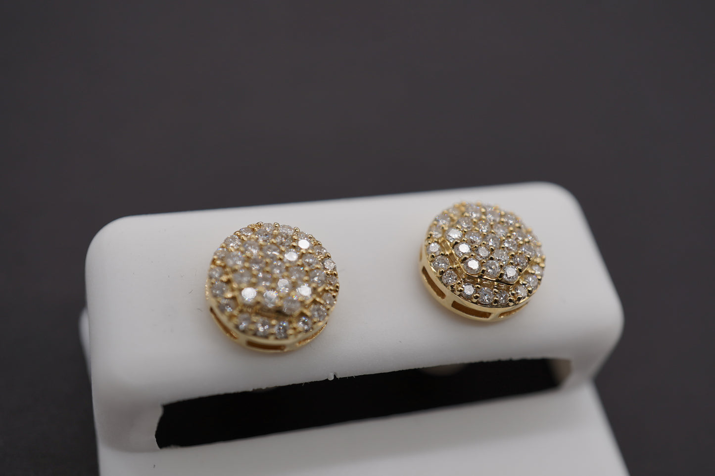 14k Diamond Circle Earrings