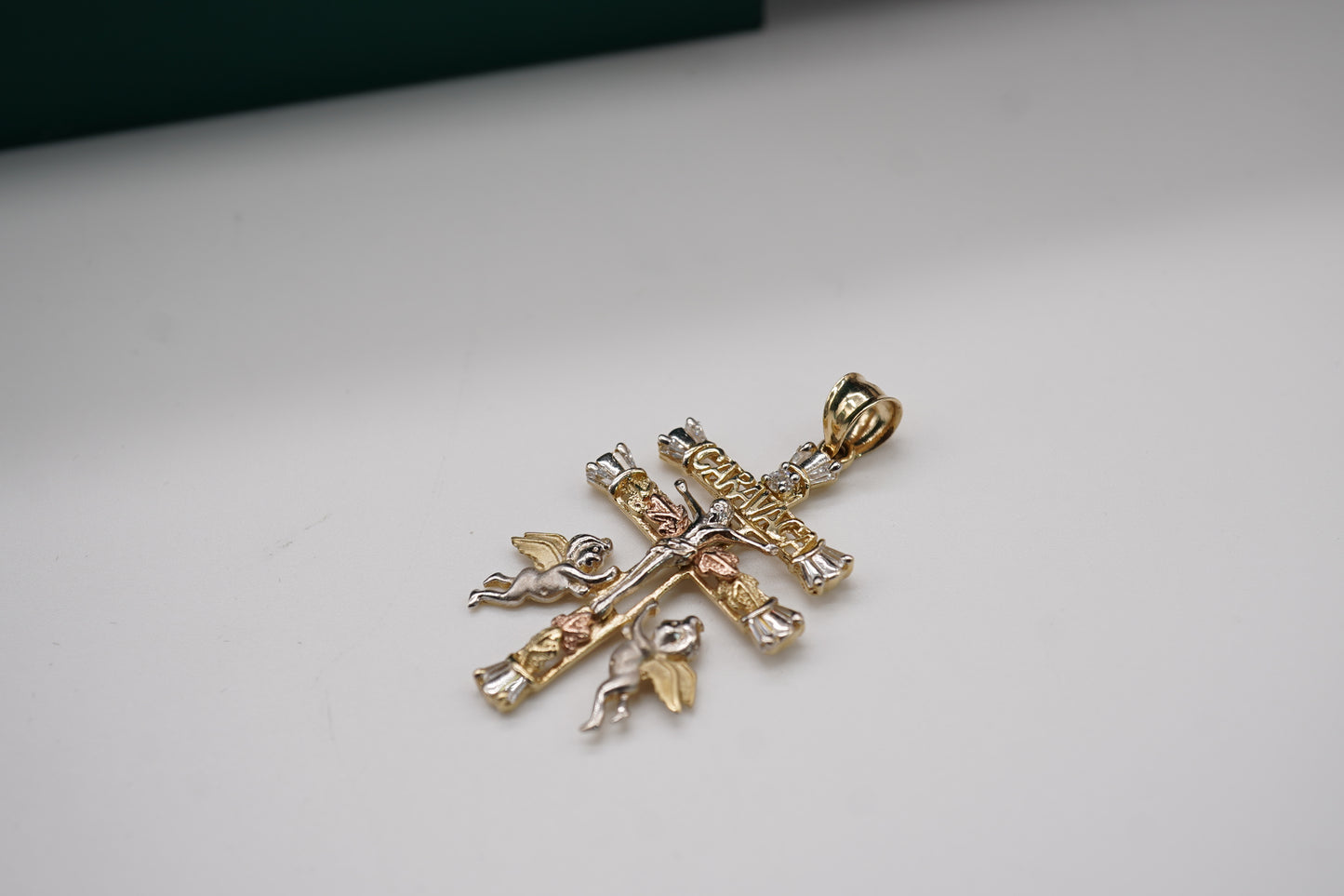 14k Tri-Colored Cross 2”