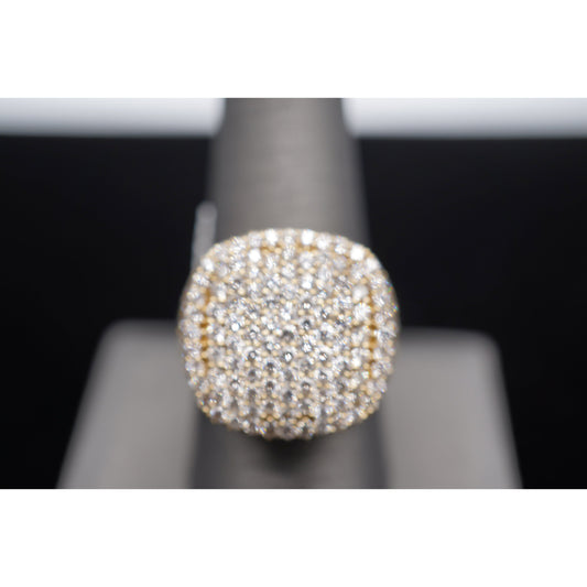 14k Round Square Diamond Ring