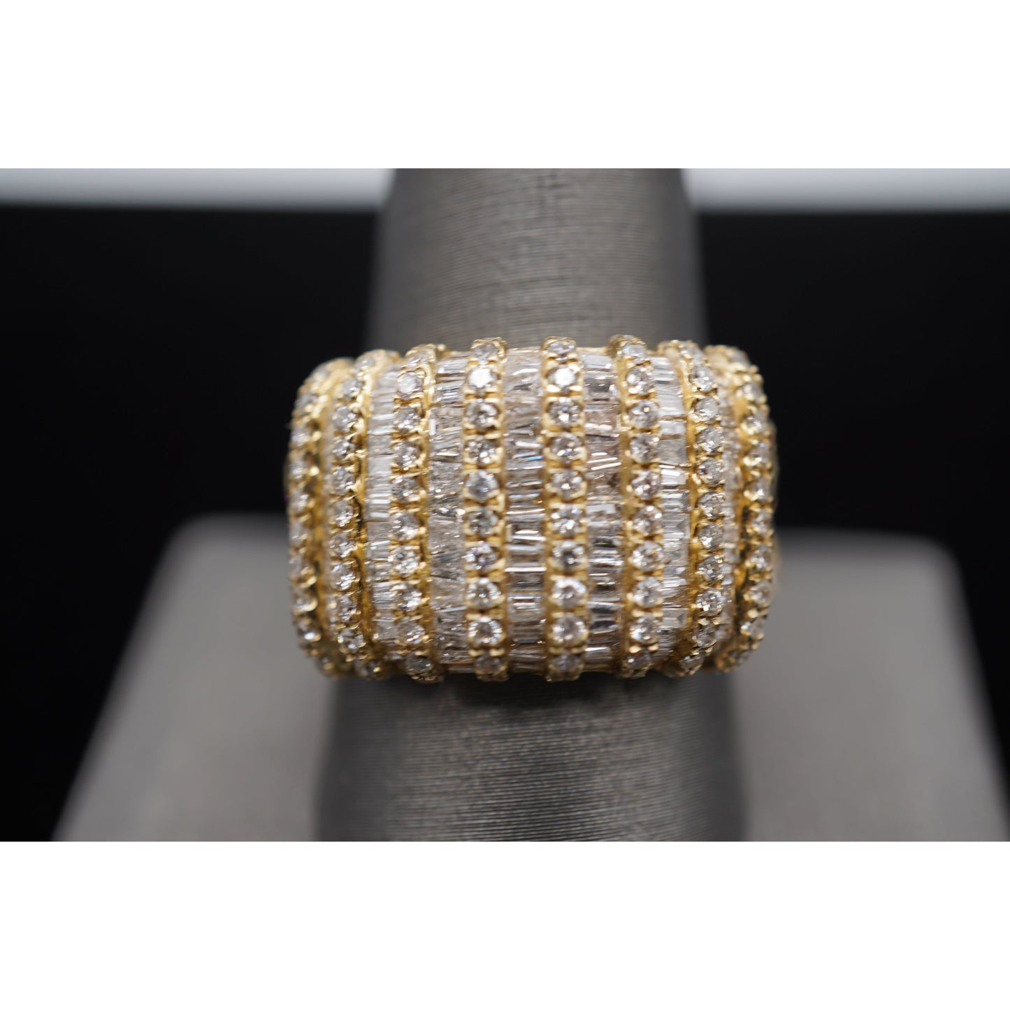 14k Diamond Square and Cuban Ring