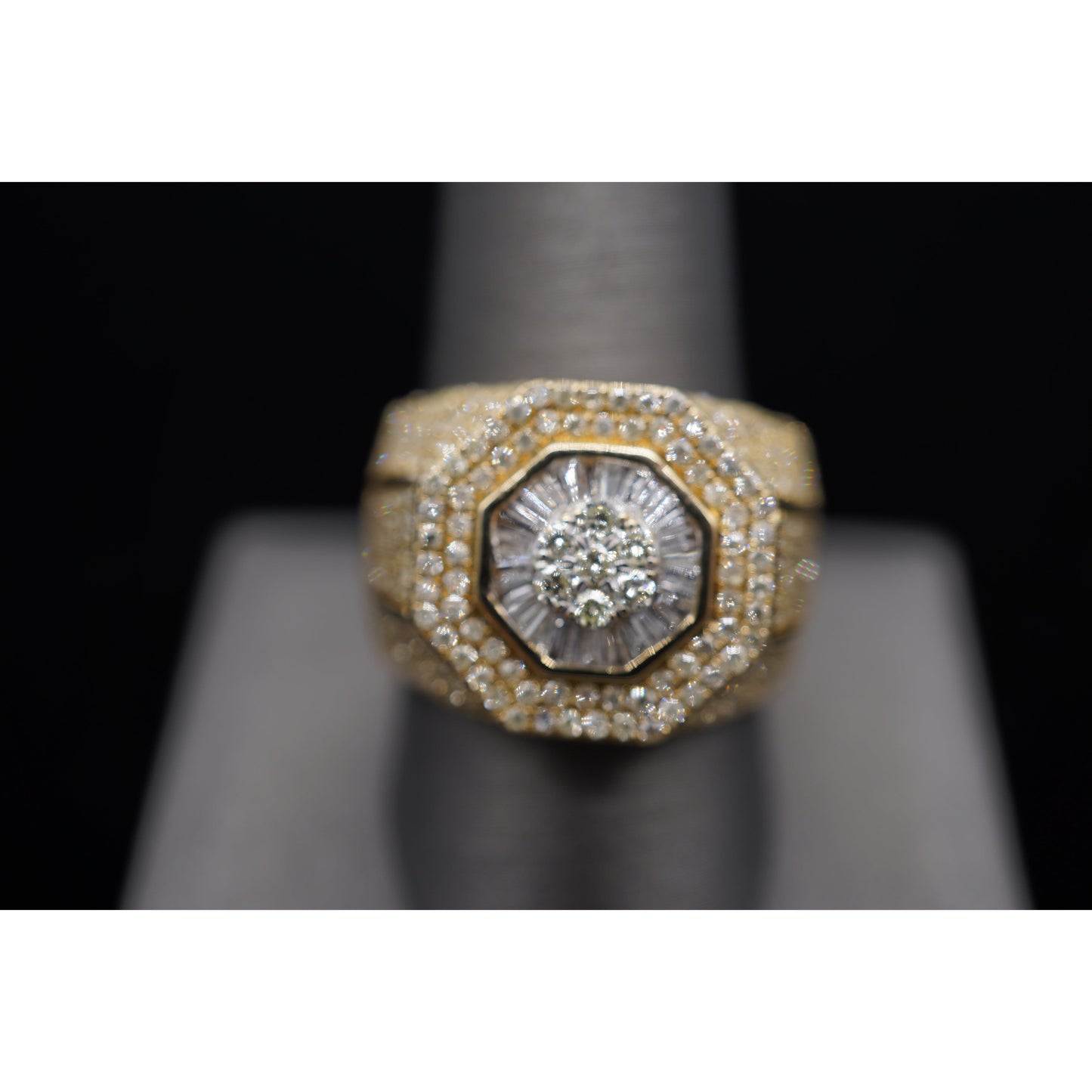 14k Diamond Octagon Ring