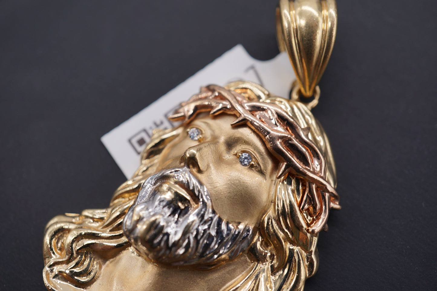 14k Tri Colored Jesus Head