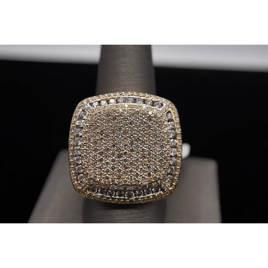 14k Diamond Large Box Ring