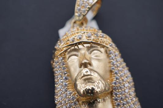 14k Jesus Head w/ CZ Hair