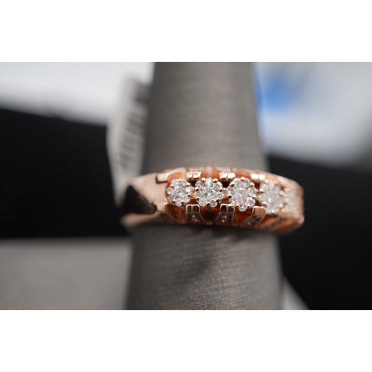 14k Rose Gold 7 Diamond Ring