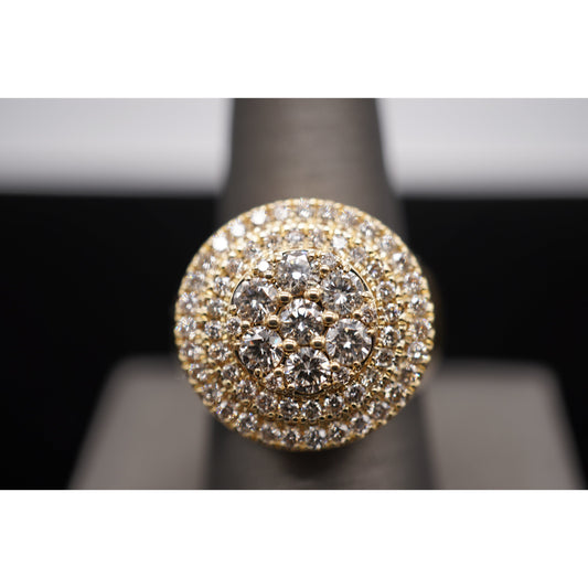 14k Diamond Layered Circle Ring