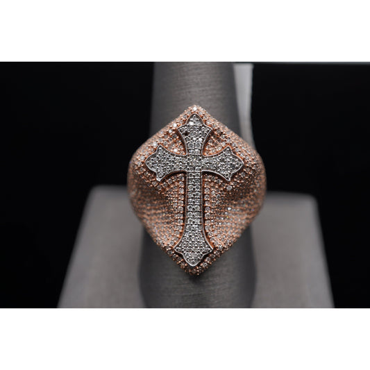 10k Diamond Cross Rings