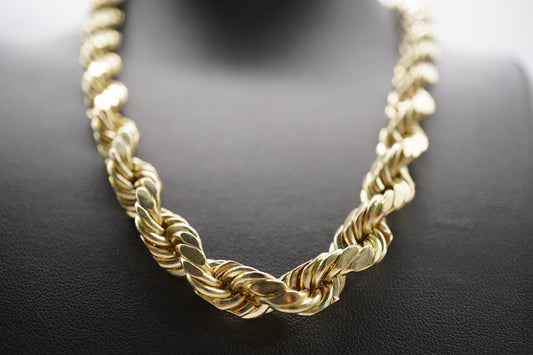 14k 8mm Semi-Solid Rope Chain