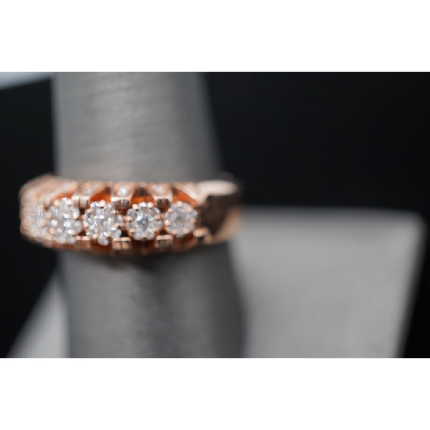 14k Rose Gold 7 Diamond Ring