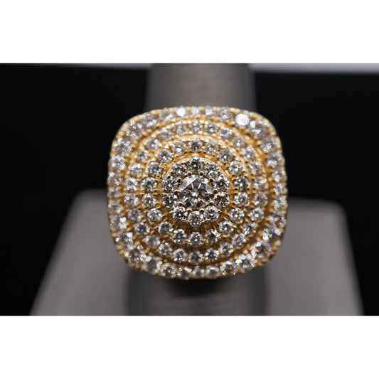 14k Diamond Layered Square Ring