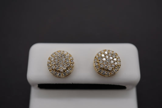 14k Diamond Circle Earrings