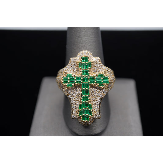 14k Diamond Cross Rings