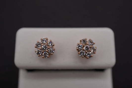 14k Diamond Rose Gold Studs