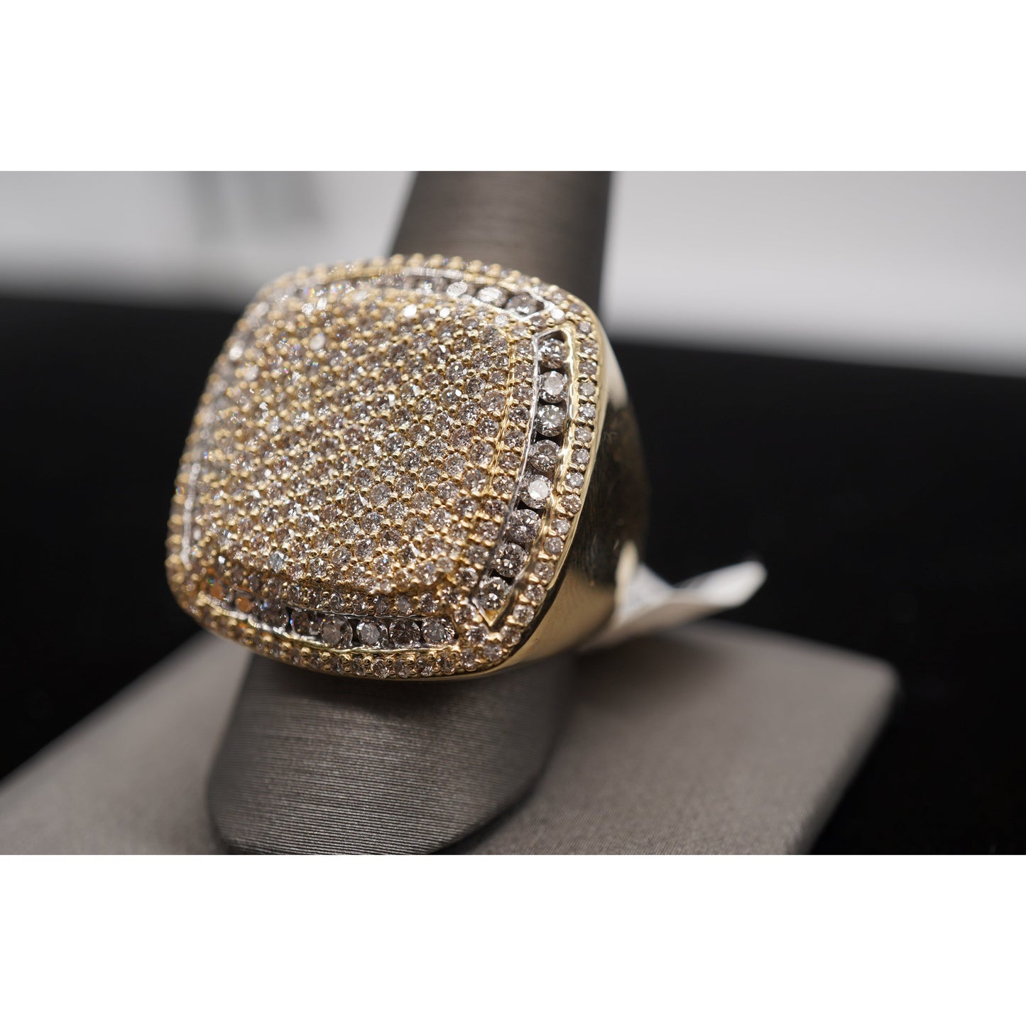 14k Diamond Large Box Ring