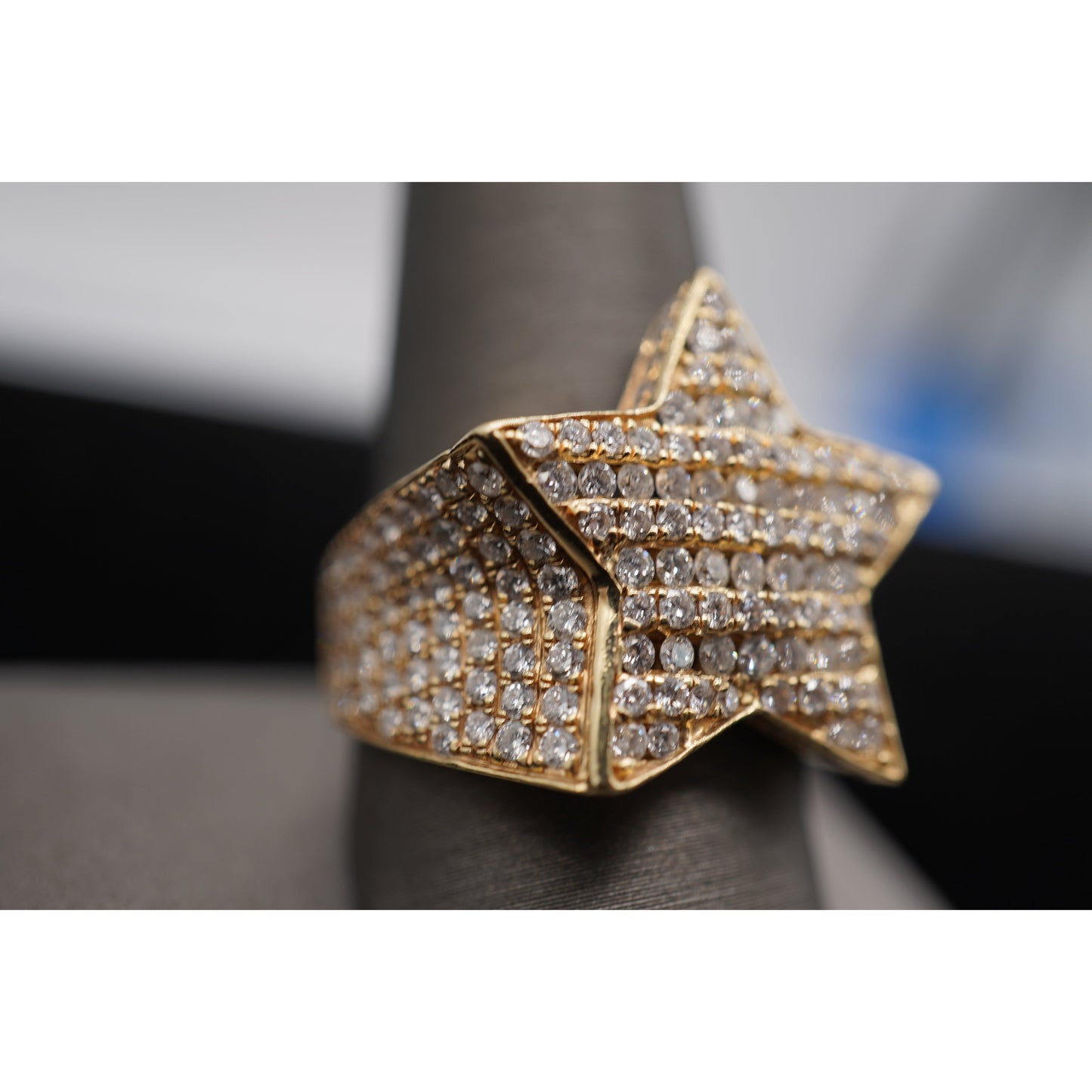 14k Diamond Baguette Star Ring