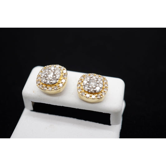 14k Diamond Square Earrings