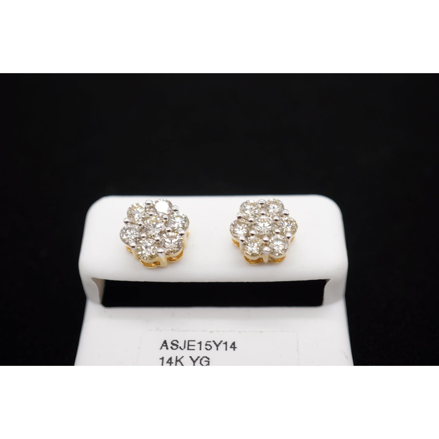 14k Diamond Flower Set Earrings