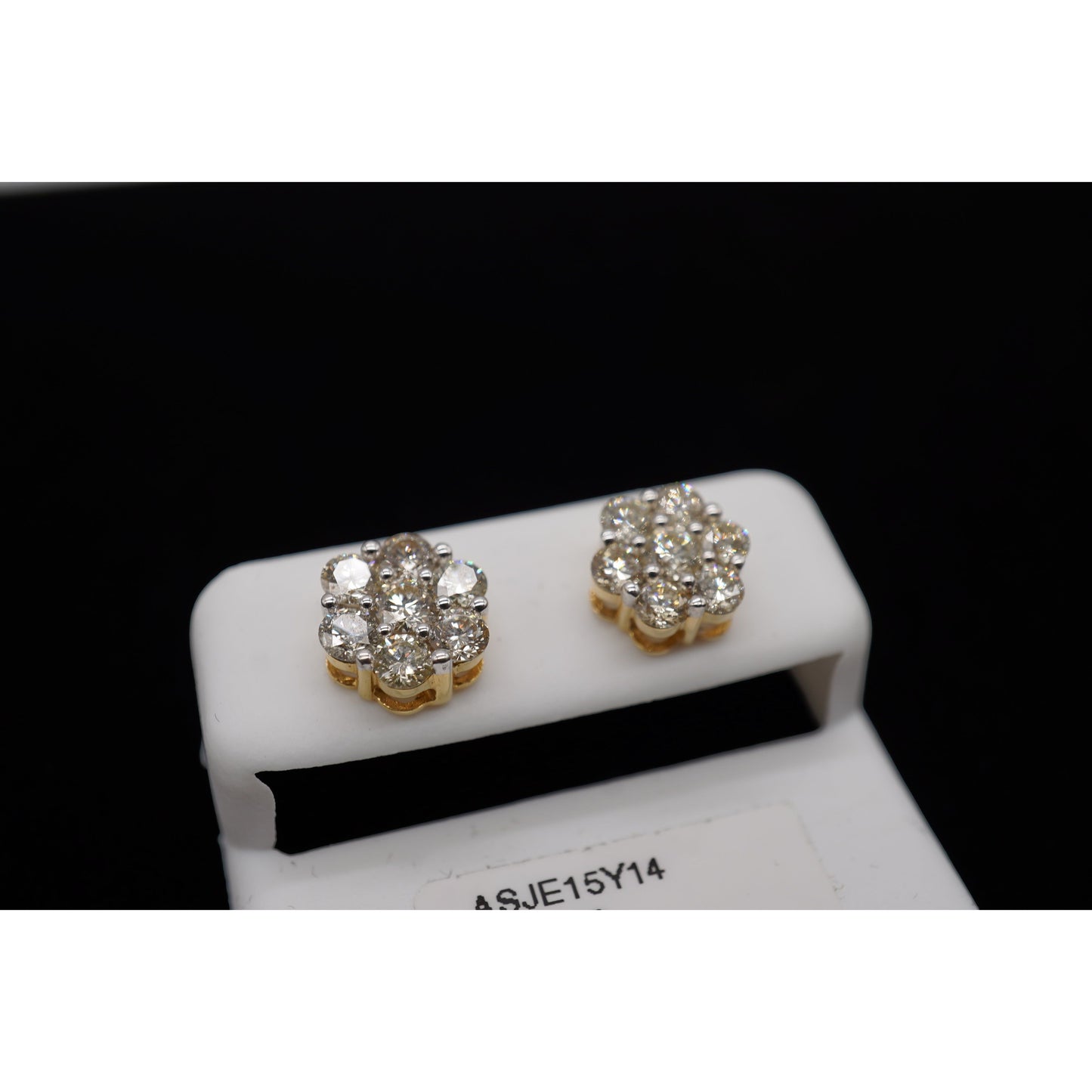 14k Diamond Flower Set Earrings