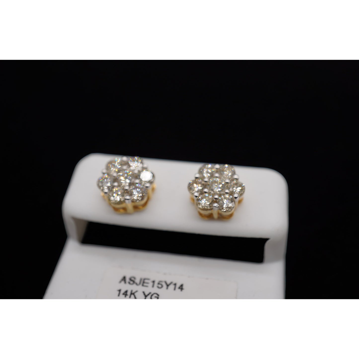 14k Diamond Flower Set Earrings