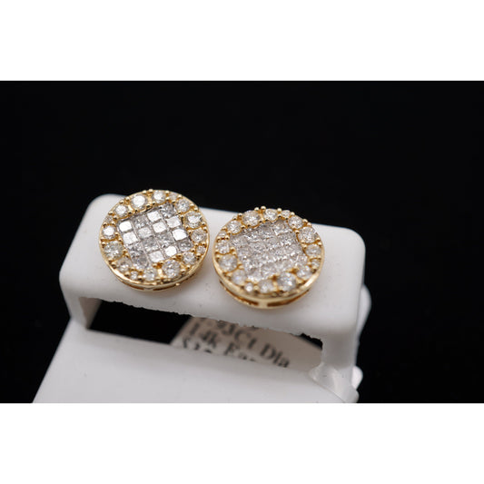 14k Diamond Circle Earrings